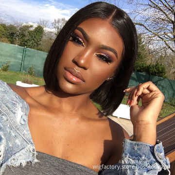 Wholesale short peruvian bob wigs lace front,4x4 and 13x4 lace frontal bob lace wig,straight lace front bob wig human hair